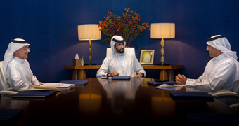 HH Shaikh Nasser bin Hamad receives Oil Minister, ASRY Chief Executive